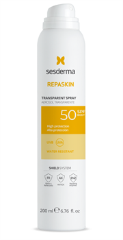Sesderma Repaskin Transparent Spray Body SPF50 – Спрей солнцезащитный прозрачный для тела СЗФ50 (аэрозоль), 200 мл 40008203